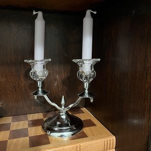 Farberware Cambridge Glass Art Deco Candle Holder